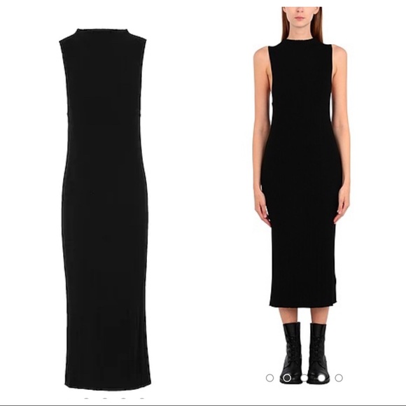 Ninety Percent Dresses & Skirts - Ninety Percent Ribbed Racer Front Midi Dress